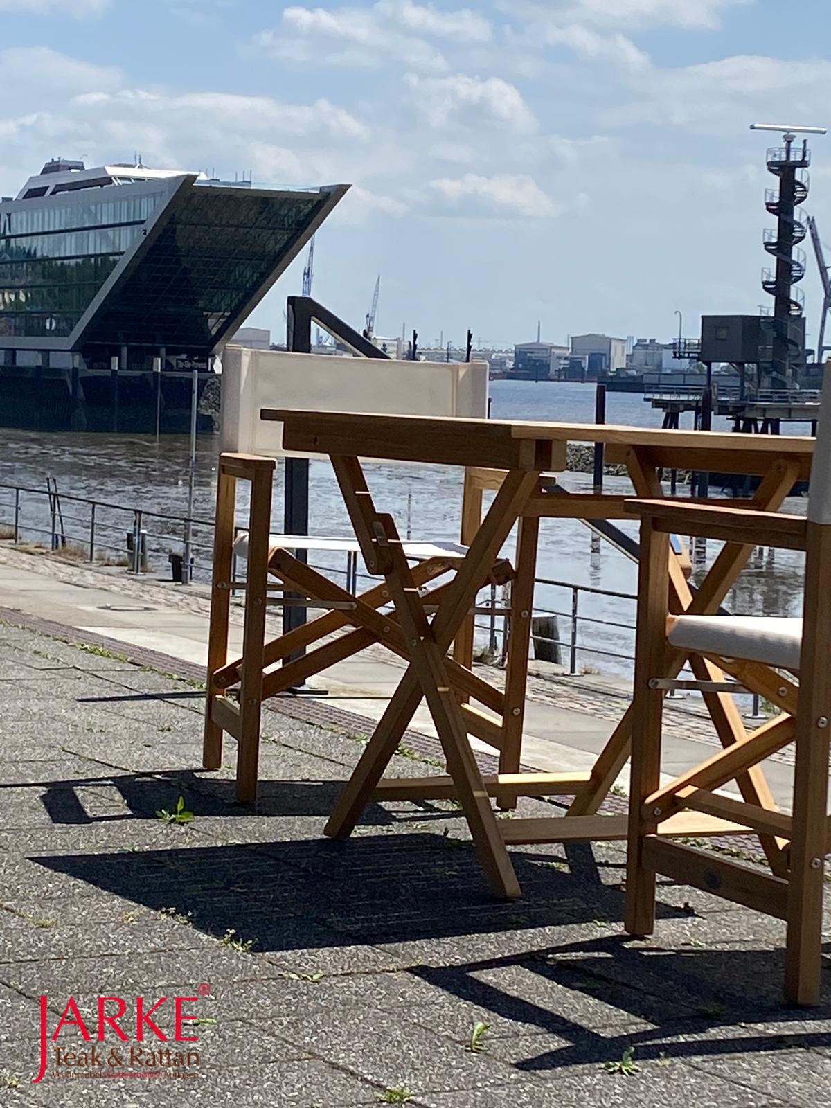 Teak Regiestuhl Bristol, weiß