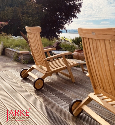 Teak Deckchair Alster, mit Rädern
