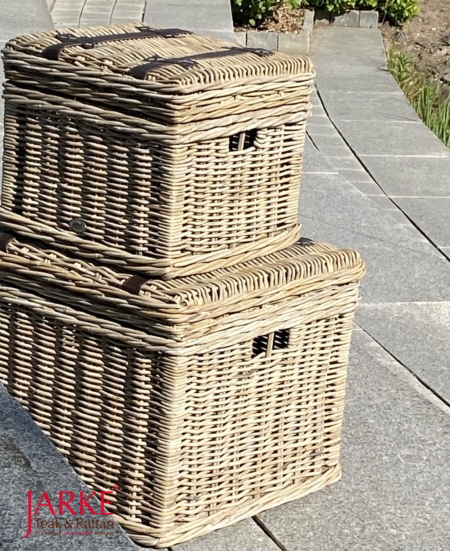 Rattan Box mit Holzrahmen, 2 Größen