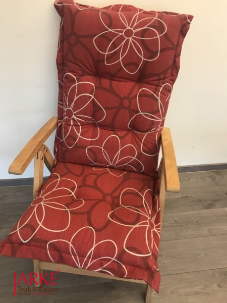 Hochlehner Auflage Rot mit Blumenprint