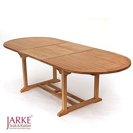 Teak Ausziehtisch "Klassik" oval, 120 x 160 - 220 cm