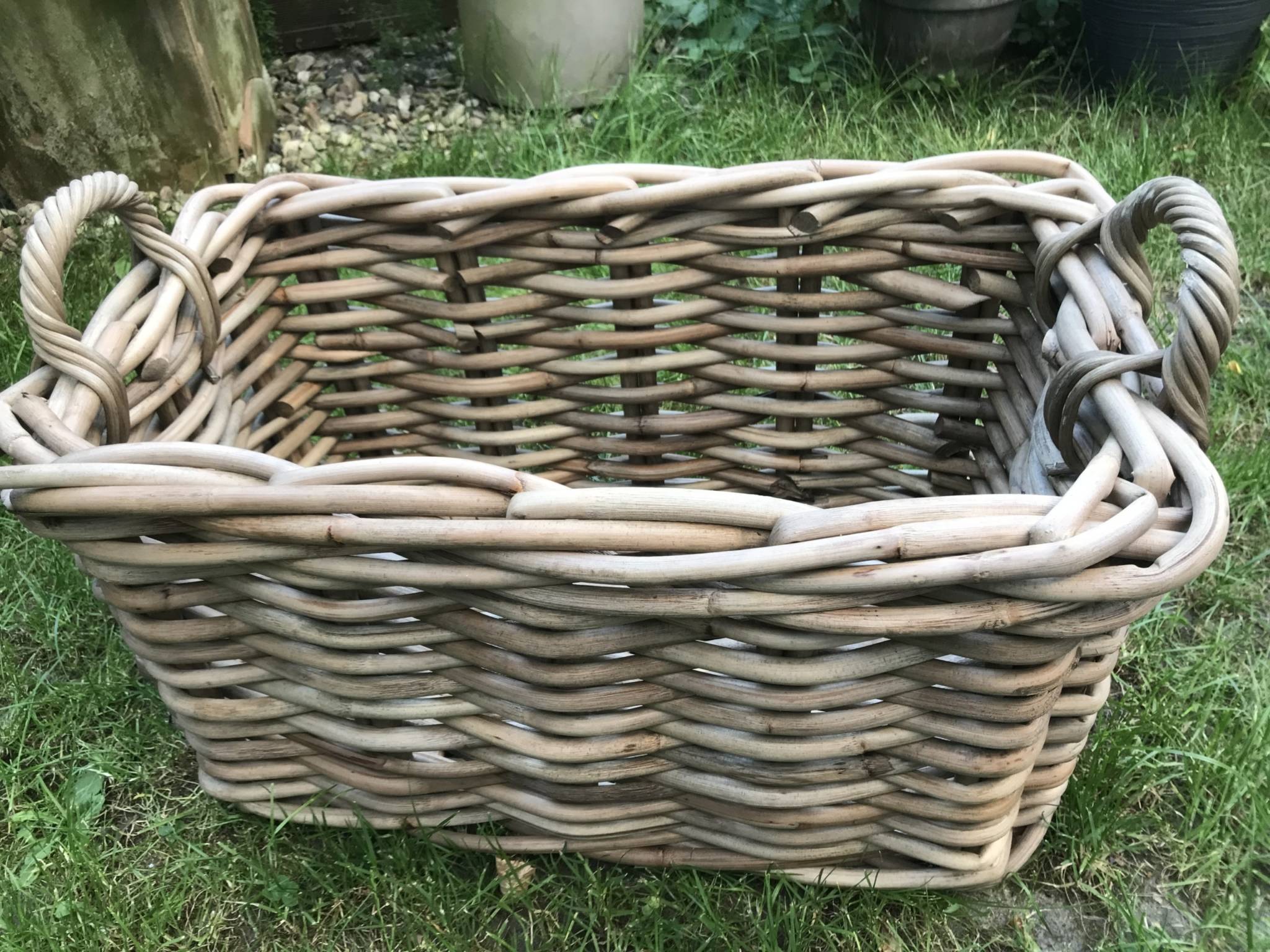 Rechteckiger Rattan Korb aus Kubo Grey in 3 verschienden Größen