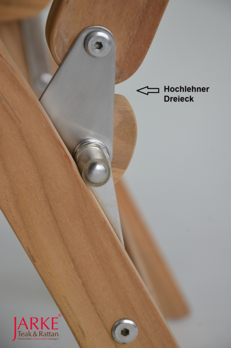 Edelstahl Dreieck für Hochlehner, Verbindung Rücken + Sitzfläche
