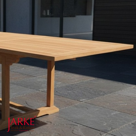 Teak Ausziehtisch 120 x 180-240 cm, ideal für 10-12 Personen