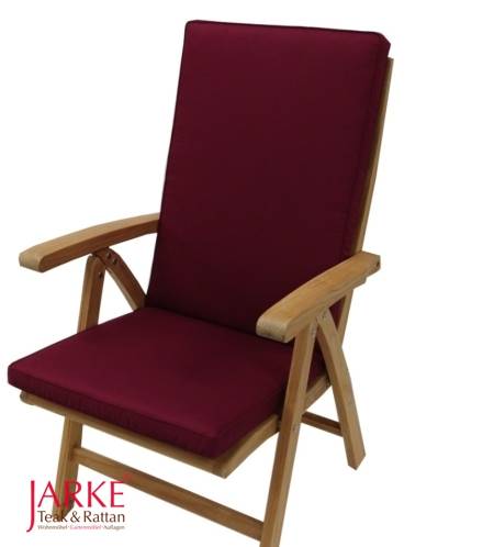 Hochlehner Auflage mit Keder Rot/ Cherry
