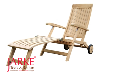 Teak Deckchair "Hafen Hamburg" mit Rädern