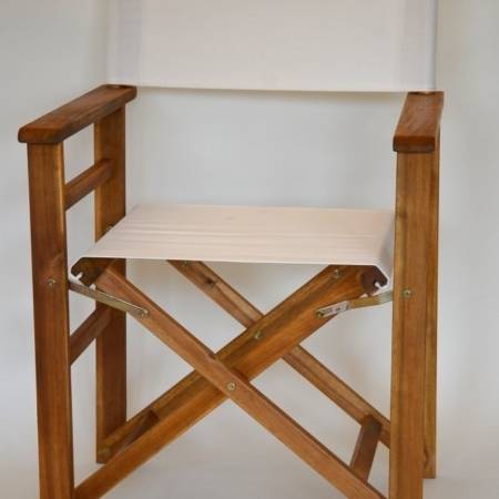 Akazienholz Regiestuhl Weiss