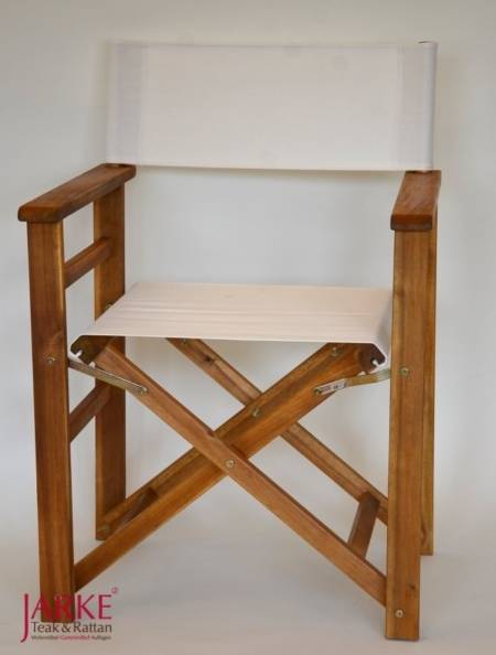 Akazienholz Regiestuhl Weiss