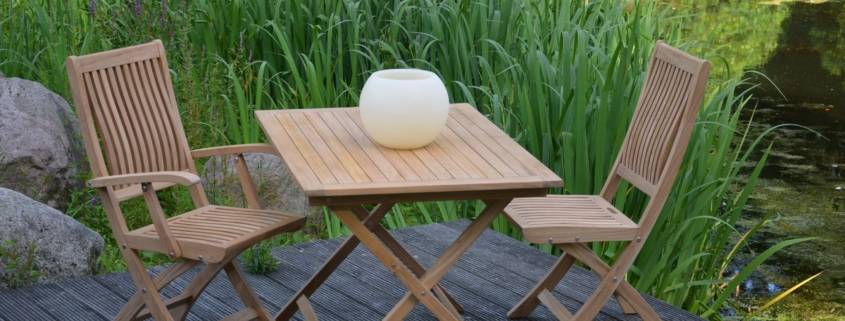 Teak Klapptisch Premium 60 x 60 cm