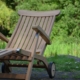 Teak Deckchair "Alster" Premium, mit Rädern, annehmbares Fußteil und Edelstahlscharniere