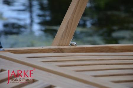 Premium Teak Deckchair "Alster", mit Rädern, annehmbares Fußteil