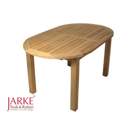 Moderner Teak Ausziehtisch oval