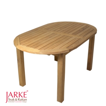 Moderner Teak Ausziehtisch oval