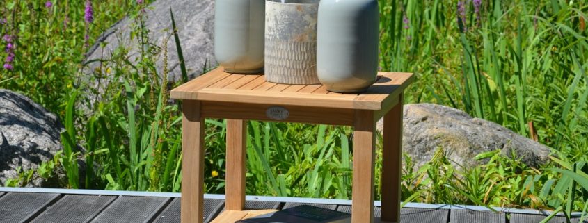 Teak Beistelltische Teak Beistelltisch mit Unterboden