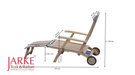 Teak Deckchair Alster exakte Maße