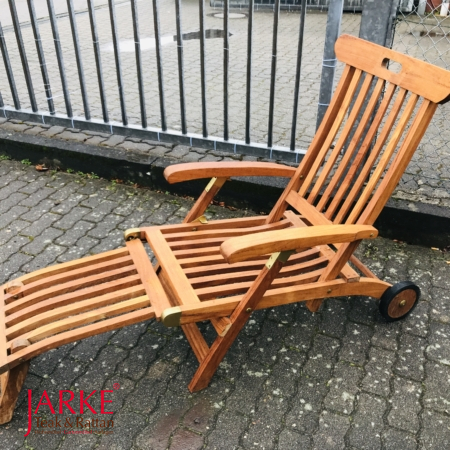 Teak Deckchair, mit Messingbeschlägen, geölt