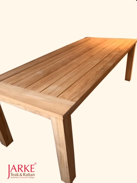 Teak Tisch Gigant, extra massiv, breite Lattung und Beine 10 x 10 cm