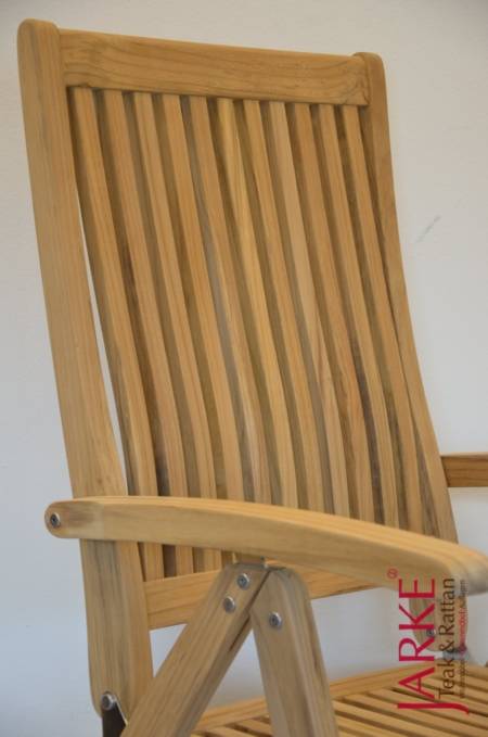 Teak Hochlehner mit schmalen Streben ergonomisch