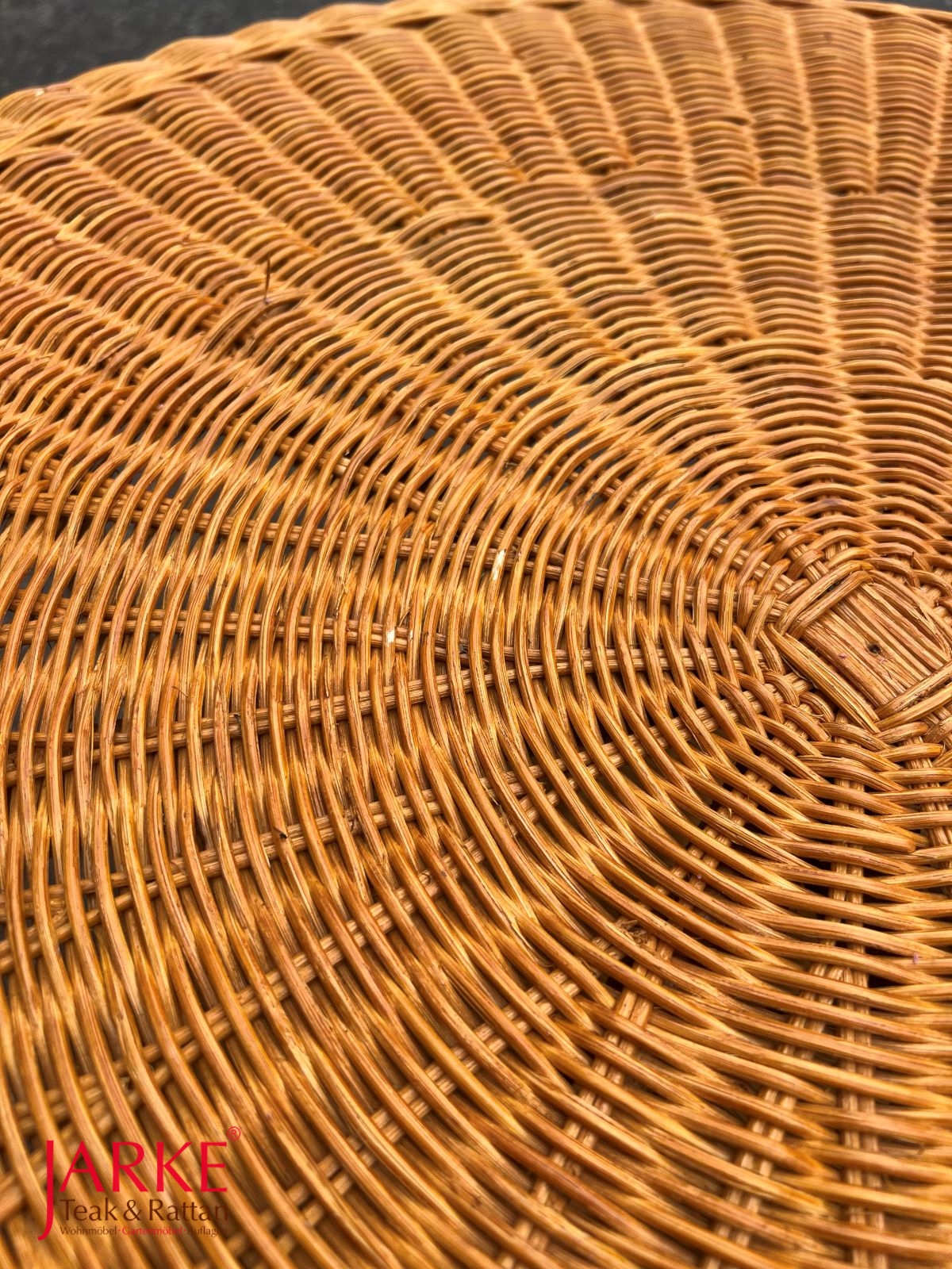 Rattan Kaffeetisch rund 76 cm, mit Unterboden, 2 Farben