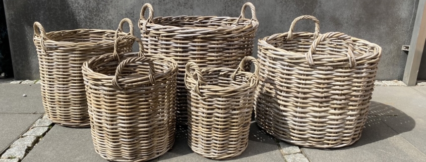 runder Rattan Korb in 5 Größen
