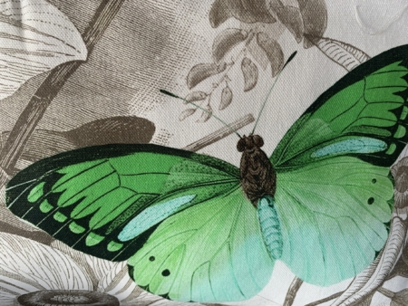 Zierkissen mit dekorativen Schmetterlings-Print & Stickerei