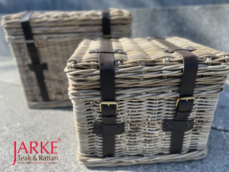 Rattan Box mit Holzrahmen, 2 Größen