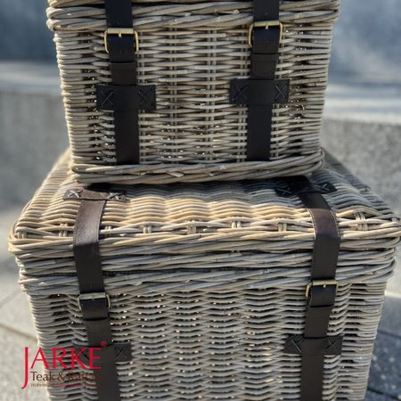 Rattan Box mit Holzrahmen, 2 Größen