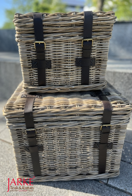 Rattan Box mit Holzrahmen, 2 Größen