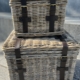 Rattan Box mit Holzrahmen, 2 Größen