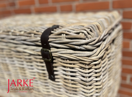 Rechteckige Rattan Truhe, mit Schnallen, Holzrahmen zur Verstärkung, 2 Größen