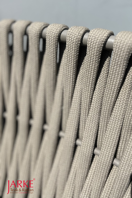 Outdoor Stuhl "Lucca" mit extra breitem Rope Geflecht, Trendfarbe Taupe
