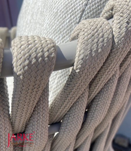 Outdoor Stuhl "Lucca" mit extra breitem Rope Geflecht, Trendfarbe Taupe