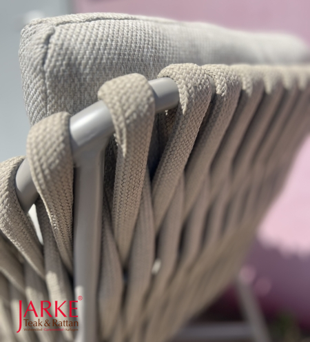 Outdoor Stuhl "Lucca" mit extra breitem Rope Geflecht, Trendfarbe Taupe
