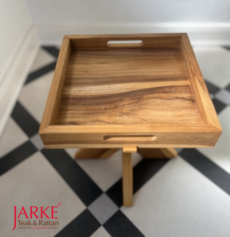 Teak Tablett-Tisch in 3 Größen