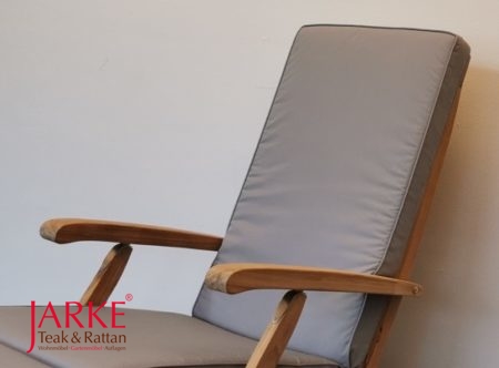 Deckchair Auflage mit Keder, Hellgrau