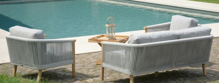 Loungeset "Panama" mit Outdoorpolstern aus Olefin
