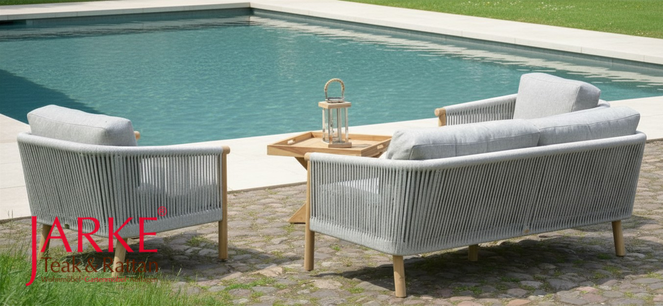 Loungeset "Panama" mit Outdoorpolstern aus Olefin
