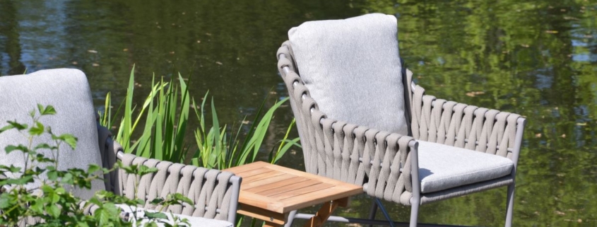 Outdoor Stuhl "Lucca, Taupe, mit Rope-Bespannung, Outdoor-Kissen Outdoor Stuhl "Lucca, Taupe, mit Rope-Bespannung, Outdoor-Kissen