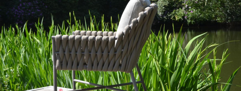 Outdoor Stuhl "Lucca, Taupe, mit Rope-Bespannung