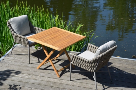 Outdoor Stuhl "Lucca, Taupe, mit Rope-Bespannung