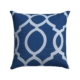 Outdoor Kissen aus Olefin, geometrisches Muster blau, weiß