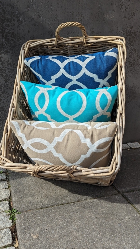 Outdoor Zierkissen aus Olefin, geometrischer Rauten-Print