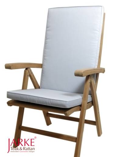 Hochlehner Auflage mit Keder, Pastellgrau/ Pale Grey