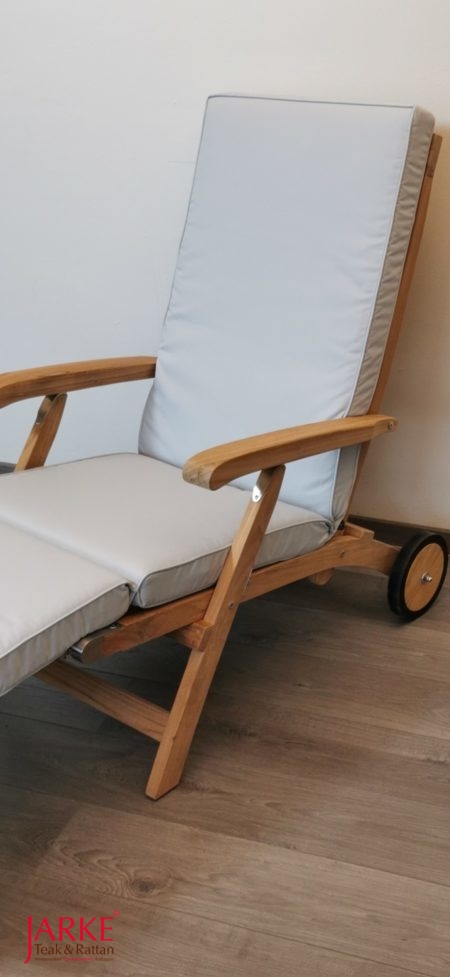 Deckchair Auflage mit Keder, Pastellgrau/ Pale Grey