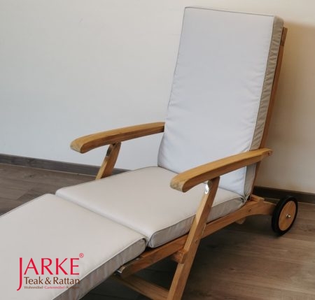 Deckchair Auflage mit Keder, Pastellgrau/ Pale Grey