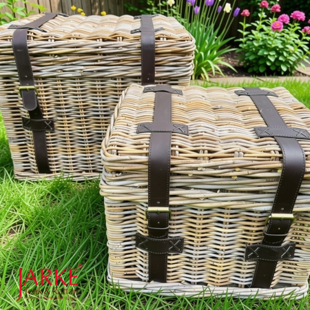 Rattan Box in 2 Größen, stabiler Holzfußboden