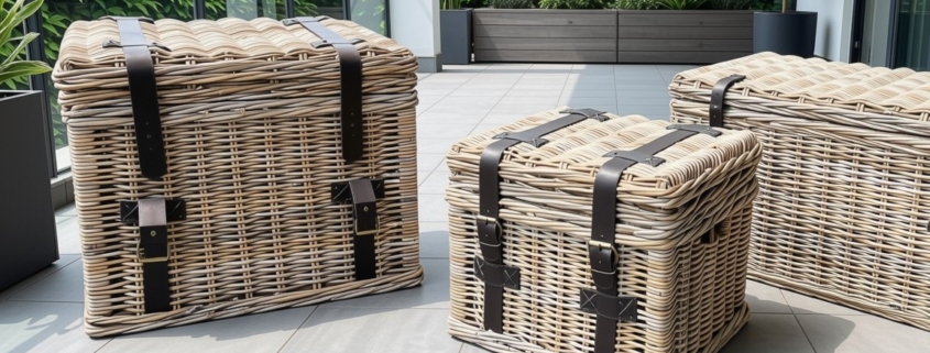 Rattan Box in 2 Größen, stabiler Holzfußboden