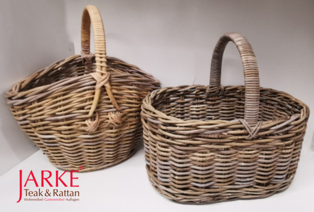 Einkaufskörbe aus Rattan in 2 Designs