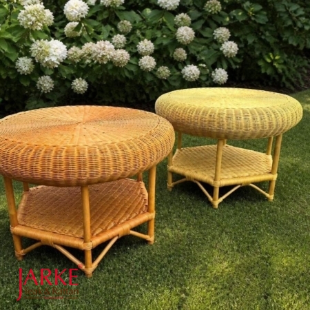 Rattan Kaffeetisch rund 76 cm, mit Unterboden, 2 Farben