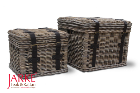 Quadratische Rattan Truhe in 2 Größen
